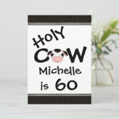 Grappige Heilige Koe 60ste verjaardagsfeest Kaart (Staand voorkant)