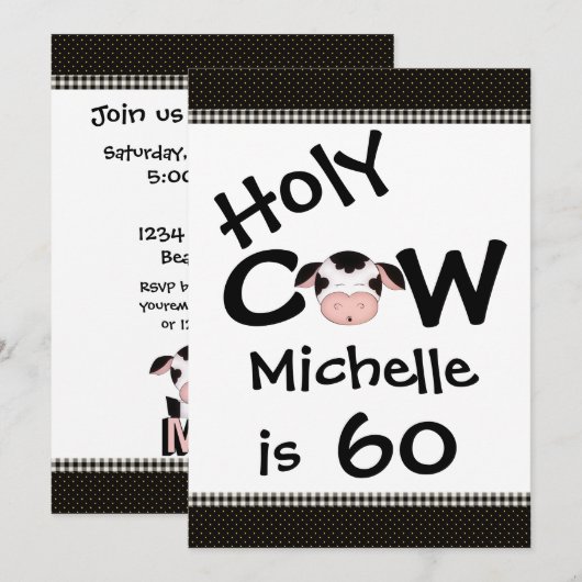 Grappige Heilige Koe 60ste verjaardagsfeest Kaart (Voorkant / Achterkant)