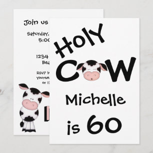 Grappige Heilige Koe 60ste verjaardagsfeest Kaart