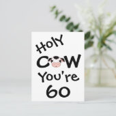 Grappige Heilige Koe Je bent 60 jaar humoristisch Briefkaart (Staand voorkant)