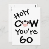 Grappige Heilige Koe Je bent 60 jaar humoristisch Briefkaart (Voorkant / Achterkant)