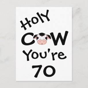 Grappige Heilige Koe Je bent 70 jarig Briefkaart