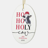 Grappige Heilige Koe Kerstmis Keramisch Ornament (Links)