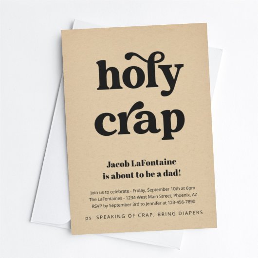 Grappige Heilige Koe Papa Luier Feest Uitnodiging