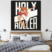 Grappige Heilige Roller Skateboarding Jezus Canvas Afdruk (Insitu (Slaapkamer))