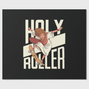 Grappige Heilige Rolletje Skateboarden Jezus Cadeaupapier
