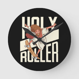 Grappige Heilige Rolletjes Skateboarden Jezus Ronde Klok