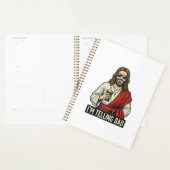 Grappige Heilige Vader Koffie Vintage Gravure Shir Planner (Display)