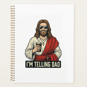 Grappige Heilige Vader Koffie Vintage Gravure Shir Planner