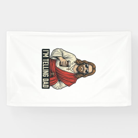 Grappige Heilige Vader Koffie Vintage Gravure Shir Spandoek (Horizontaal)
