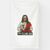 Grappige Heilige Vader Koffie Vintage Gravure Shir Spandoek (Verticaal)