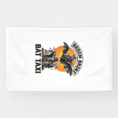 Grappige Hek Halloween Bezem Gebroken Vleermuisrit Spandoek (Horizontaal)