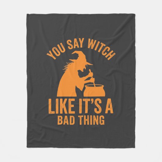 Grappige Hek Kookpot Halloween Fleece Deken (Voorkant)