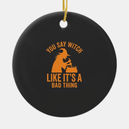 Grappige Hek Kookpot Halloween Keramisch Ornament (Voorkant)