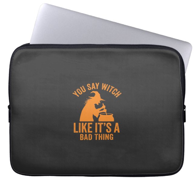Grappige Hek Kookpot Halloween Laptop Sleeve (Voorkant)