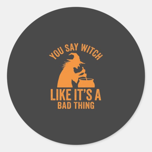Grappige Hek Kookpot Halloween Ronde Sticker (Voorkant)