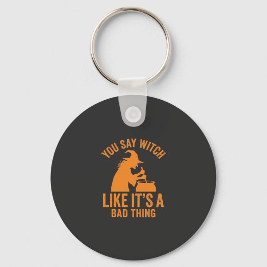 Grappige Hek Kookpot Halloween Sleutelhanger (Voorkant)