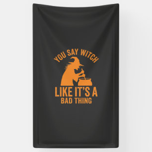 Grappige Hek Kookpot Halloween Spandoek