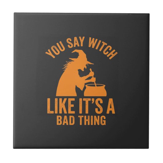 Grappige Hek Kookpot Halloween Tegeltje (Voorkant)