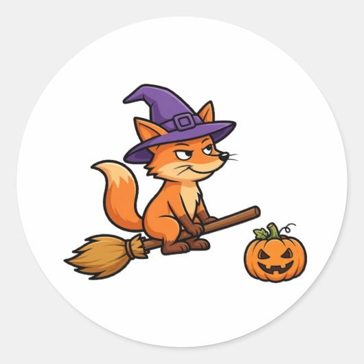 Grappige Hek Vos Halloween Sticker (Voorkant)