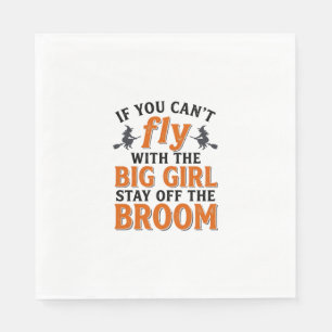 Grappige Heks Bezems Grote Meisjes Halloween Shirt Servet