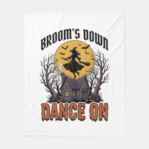Grappige Heks Danser Vintage Halloween Gravure Shi Fleece Deken