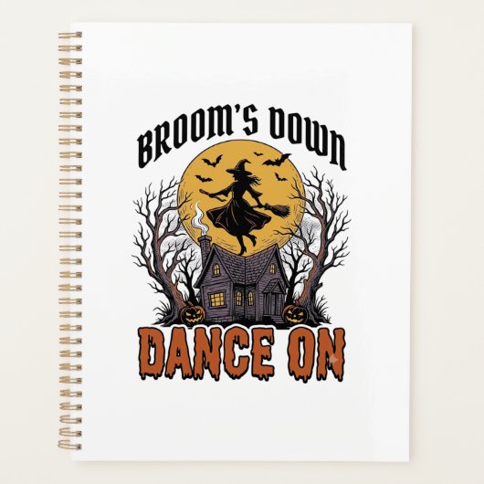 Grappige Heks Danser Vintage Halloween Gravure Shi Planner (Voorkant)