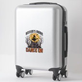 Grappige Heks Danser Vintage Halloween Gravure Shi Sticker (Koffer)