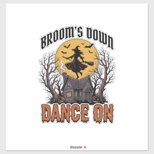 Grappige Heks Danser Vintage Halloween Gravure Shi Sticker (Vel)