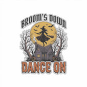 Grappige Heks Danser Vintage Halloween Gravure Shi Sticker (Voorkant)