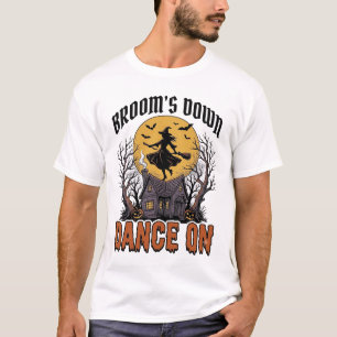 Grappige Heks Danser Vintage Halloween Gravure Shi T-shirt