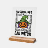 Grappige Heks Funny Halloween Pompoen Heks_1 Acryl Bord (Hoek)