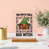 Grappige Heks Funny Halloween Pompoen Heks_1 Acryl Bord (Huwelijk)