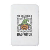 Grappige Heks Funny Halloween Pompoen Heks_1 Badmat (Voorkant Verticaal)