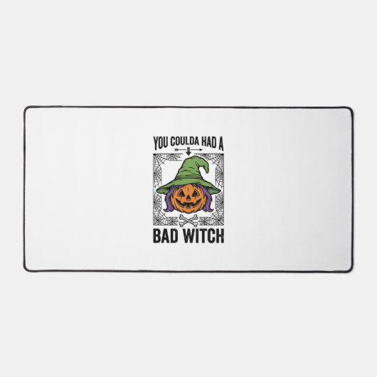 Grappige Heks Funny Halloween Pompoen Heks_1 Bureaumat (Voorkant)