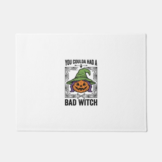 Grappige Heks Funny Halloween Pompoen Heks_1 Deurmat (Voorkant)