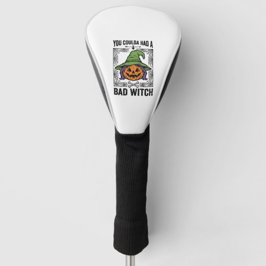 Grappige Heks Funny Halloween Pompoen Heks_1 Golfheadcover (Voorkant)