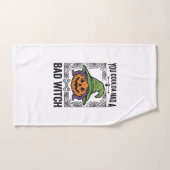 Grappige Heks Funny Halloween Pompoen Heks_1 Handdoek (Handdoek)