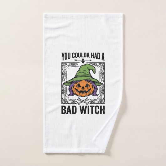 Grappige Heks Funny Halloween Pompoen Heks_1 Handdoek (Handdoek)