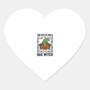 Grappige Heks Funny Halloween Pompoen Heks_1 Hart Sticker