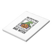 Grappige Heks Funny Halloween Pompoen Heks_1 Notitieblok (Linkerzijde)