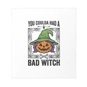 Grappige Heks Funny Halloween Pompoen Heks_1 Notitieblok