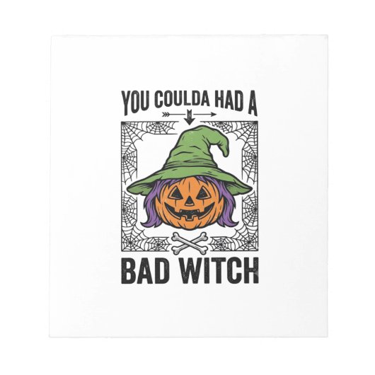 Grappige Heks Funny Halloween Pompoen Heks_1 Notitieblok (Voorkant)