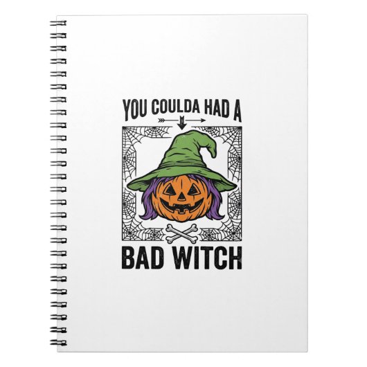 Grappige Heks Funny Halloween Pompoen Heks_1 Notitieboek (Voorkant)