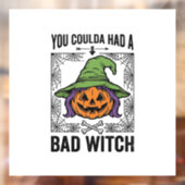 Grappige Heks Funny Halloween Pompoen Heks_1 Raamsticker (Vel 2)