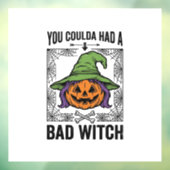 Grappige Heks Funny Halloween Pompoen Heks_1 Raamsticker (Vel 3)