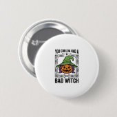 Grappige Heks Funny Halloween Pompoen Heks_1 Ronde Button 5,7 Cm (Voorkant /achterkant)