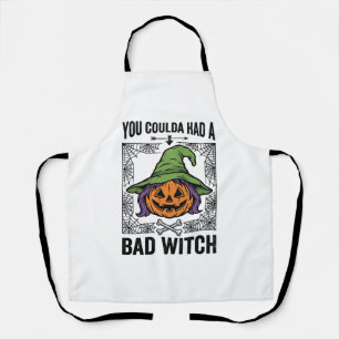 Grappige Heks Funny Halloween Pompoen Heks_1 Schort