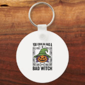 Grappige Heks Funny Halloween Pompoen Heks_1 Sleutelhanger (Voorkant)