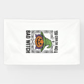 Grappige Heks Funny Halloween Pompoen Heks_1 Spandoek (Horizontaal)